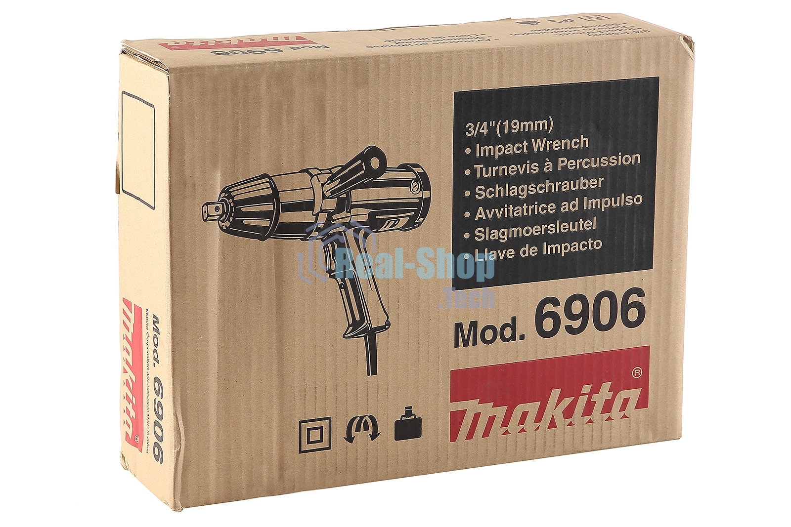 Гайковерт Makita 6906 Гайковерт ударный 6906 850Вт,1600у\м,588Нм,квадрат 3\4