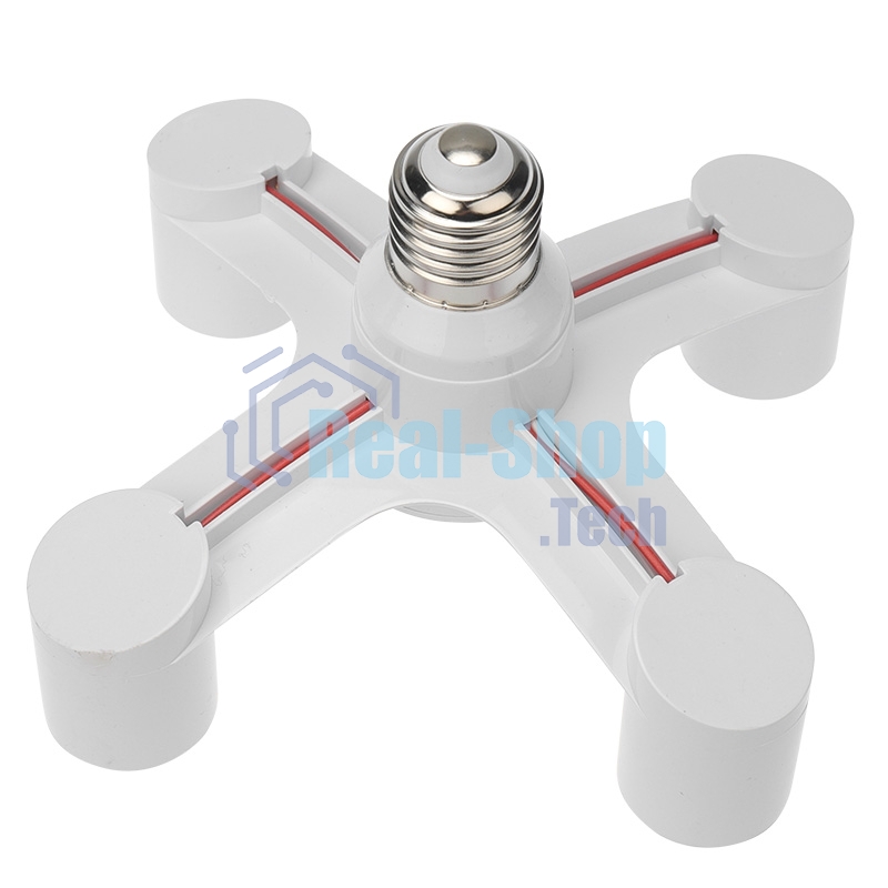 Разветвитель цокольный Rexant Е27-4хЕ27 (поворотный цоколь) белый