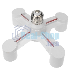 Разветвитель цокольный Rexant Е27-4хЕ27 (поворотный цоколь) белый