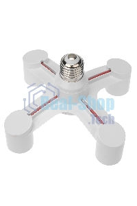 Разветвитель цокольный Rexant Е27-4хЕ27 (поворотный цоколь) белый