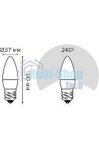 Лампа светодиодная Gauss 6.5Вт цок.: E27 свеча 220B 4100K св. свеч. бел. ней. (упак.: 10 шт)