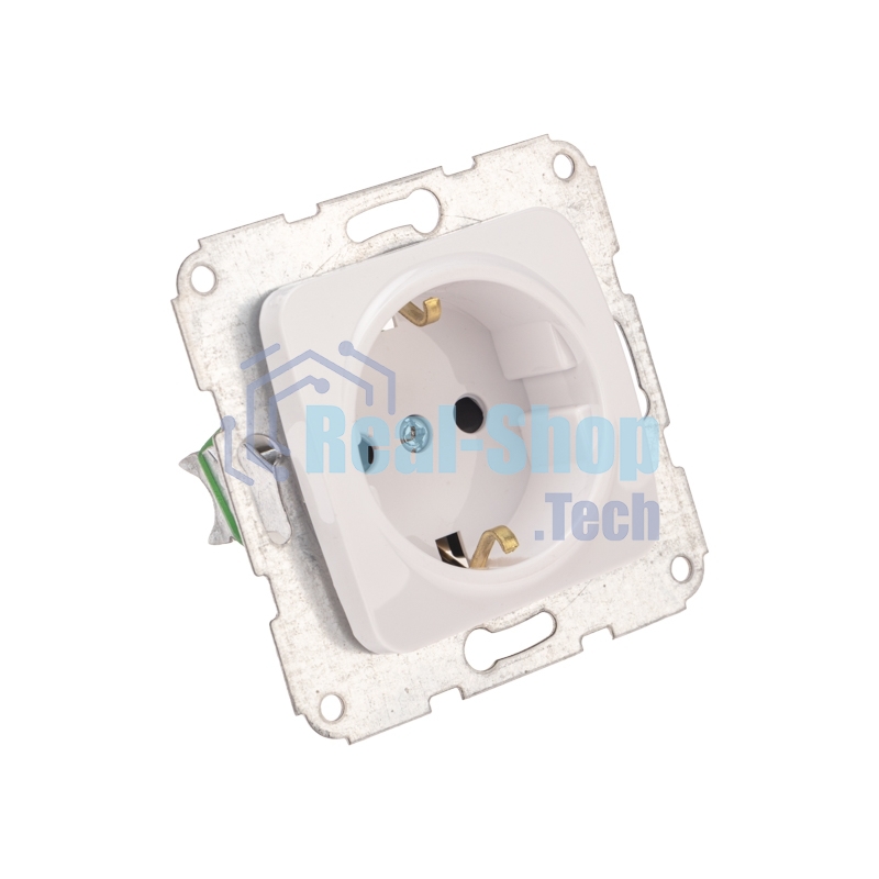 Розетка Kranz 1-ая DEA с/з з/ш с/у 16А мех. белый (1/10/120)