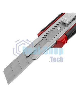 Нож Matrix, 25 мм, выдвижное лезвие, усиленная метал. направляющая, метал. обрезин. ручка