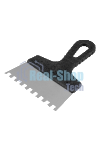 Шпатель из нержавеющей стали Сибртех 150 мм, зуб 8х8 мм, пластмассовая ручка