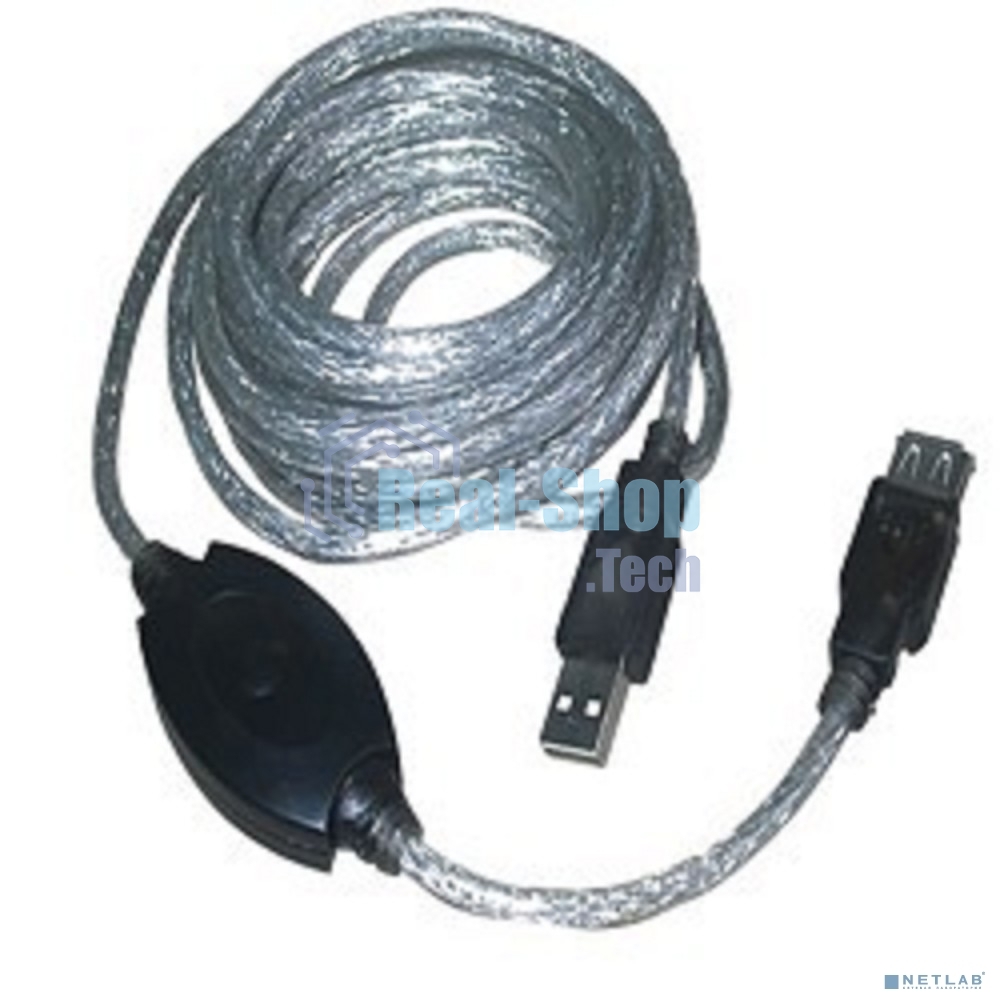 Кабель VCOM VUS7049-10M USB2.0-repeater, удлинительный активный Am-->Af 10м