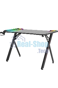 Стол игровой Defender Gamer RGb, подвес круж+гарн., черный, 120