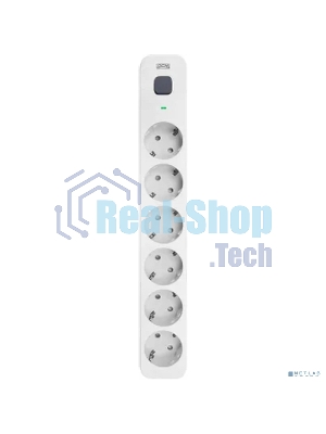 Сетевой фильтр Powercom SP-06W 1,8 м 1.8м (6 розеток) белый/серый (коробка)