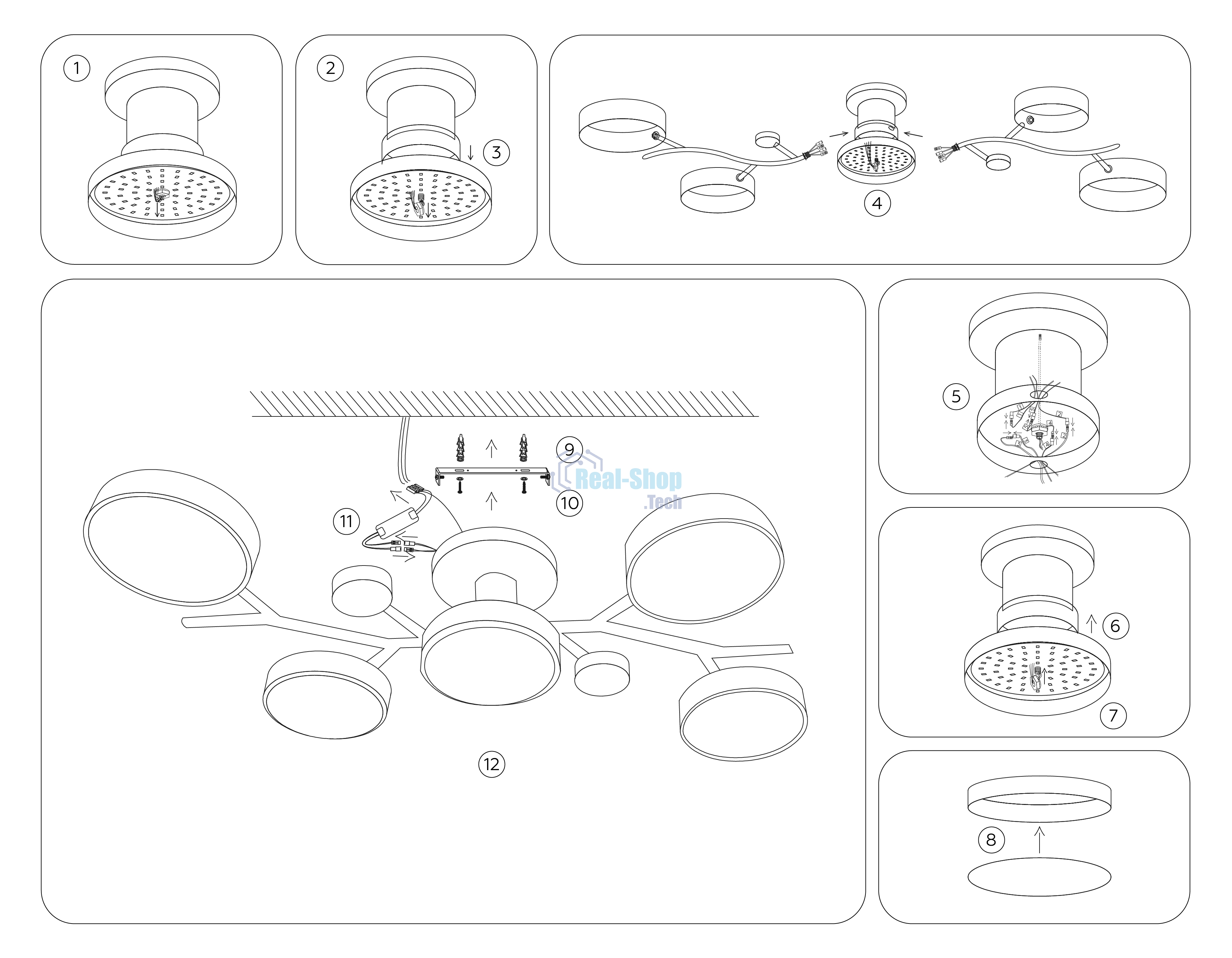 Светильник Ambrella light FL4834/5 WH белый 3000K-6400K 70W 830*400*160 (ПДУ ИК)