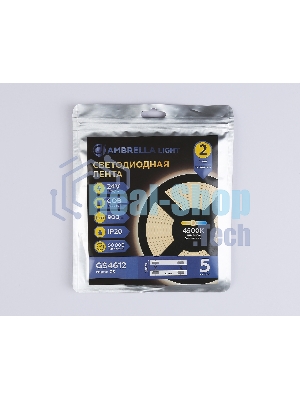 Светодиодная лента Ambrella light GS4612 COB 400Led/10W m/ 24V IP20 4500K/ 5m*5mm*2.1mm (2 конт.)