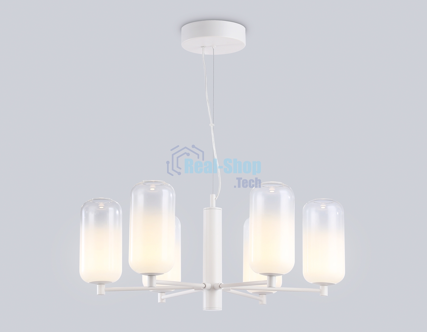 Подвесной светодиодный светильник Ambrella light LH11107/6 WH/FR белый/белый матовый 24W 3000K D630*280
