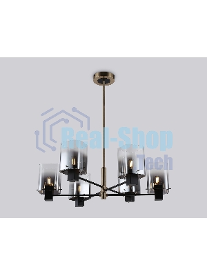 Люстра Ambrella light LH57041/6 BK/DBS/SM черный/темная латунь/дымчатый E14/6 max 40W D690*690
