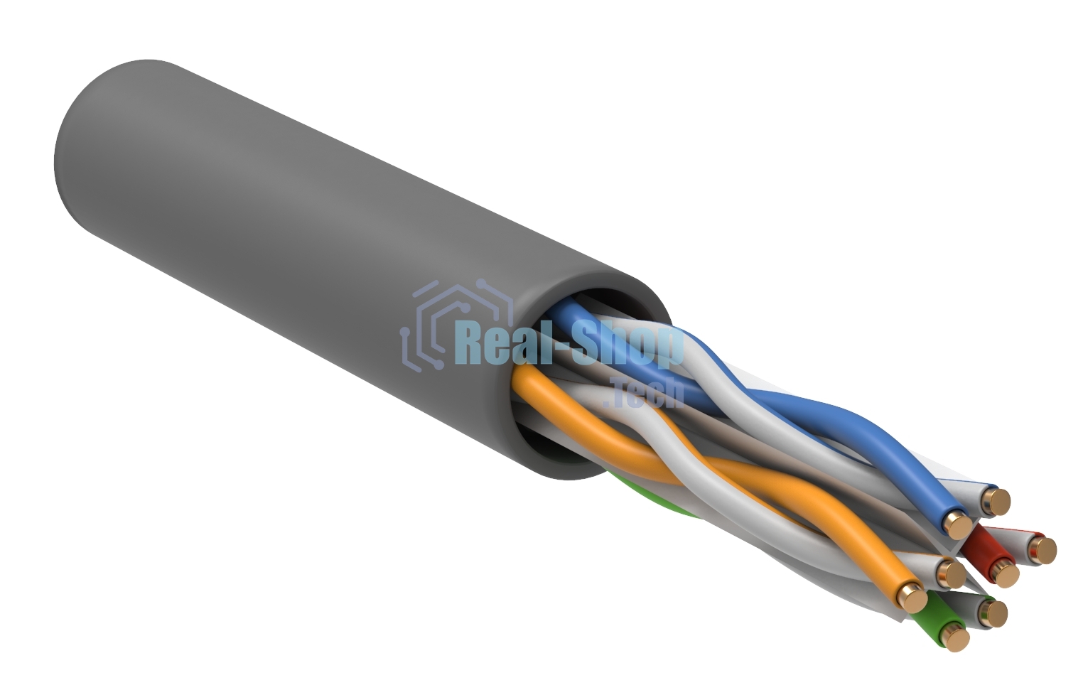 Кабель связи ITK витая пара U/UTP, кат.6, 4 пары 23AWG solid, 305м, ПВХ, серый