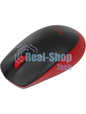 Мышь беспроводная Logitech M190 черный/красный, 1000 dpi, радиоканал, USB, кнопки - 3