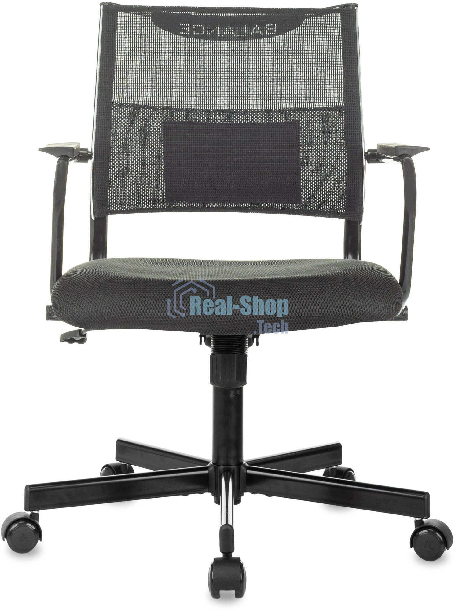 Кресло офисное Бюрократ CH Balance-Low черный Elastic-102 TW-11 сетка/ткань, низк. спин. крестов. металл черный