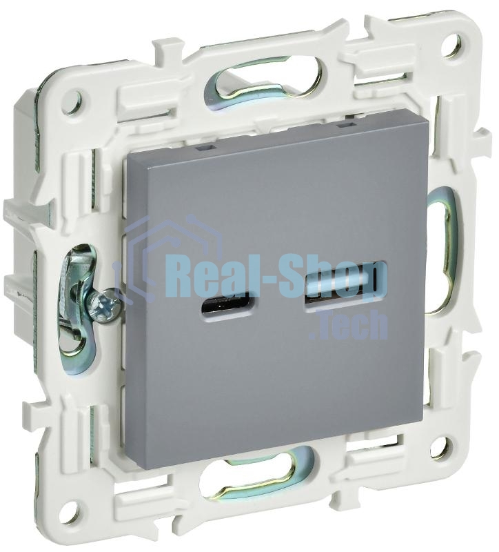 SKANDY Розетка USB A+C 3,1А SK-R14Gr серый  | SK-U22-D31-K03 | IEK
