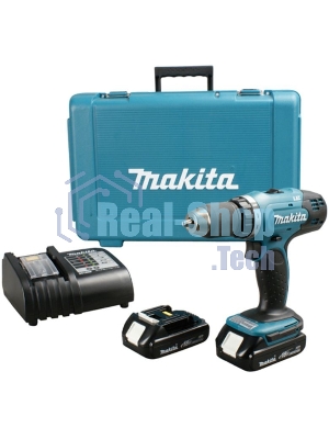 Дрель-шуруповерт Makita DHP453SYE, 18 В, 1.5 Ач, 42 Нм, щеточный