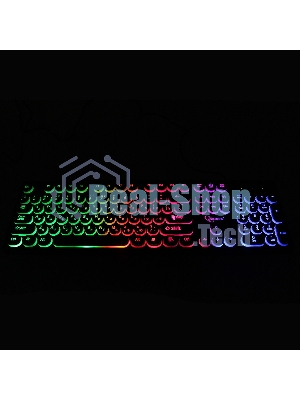Клавиатура с подсветкой Gembird KB-240L, USB, черный, 104 клавиши, подсветка Rainbow, круглые клавиши, кабель 1.5м