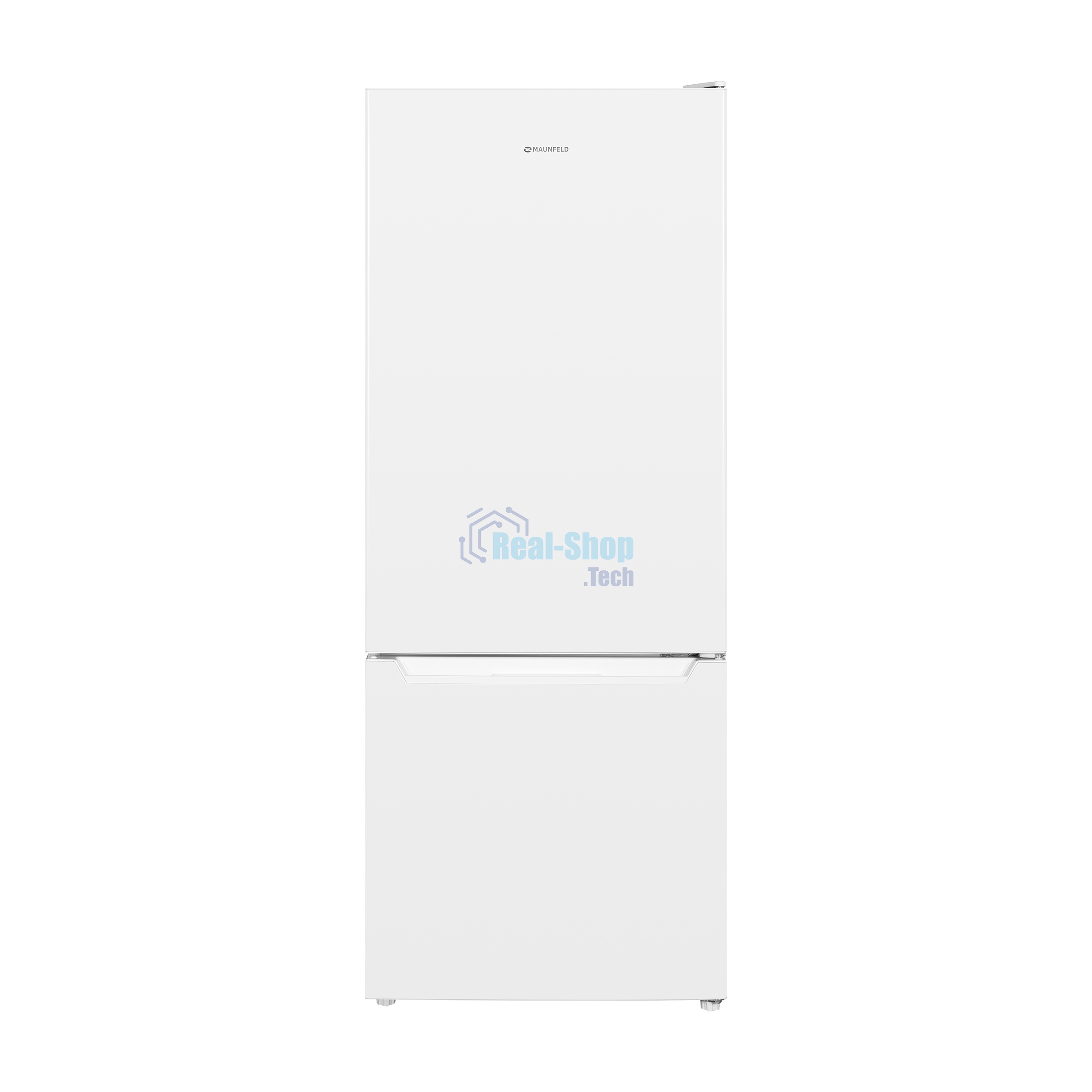 Холодильник Maunfeld MFF144SFW белый глянц. двухкамерный 154/52л морозилка снизу, ручная разморозка