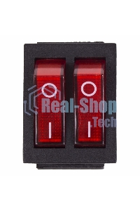 Выключатель клавишный Rexant 250V 15А (6с) ON-OFF красный с подсветкой двойной