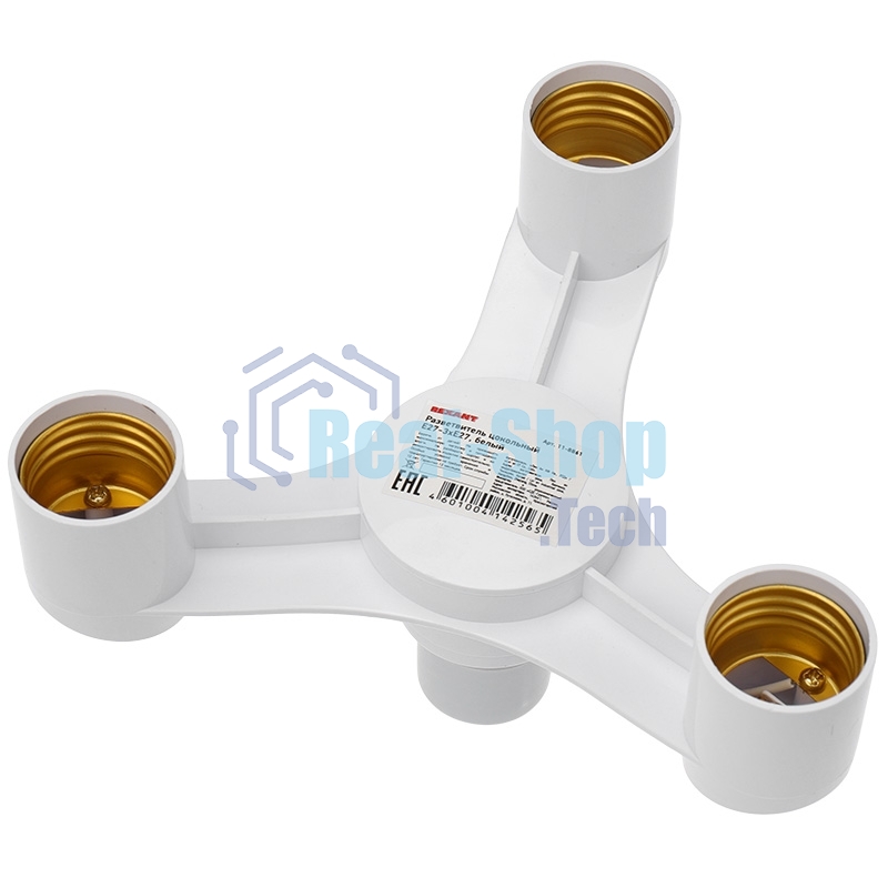 Разветвитель цокольный Rexant Е27-3хЕ27 белый