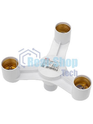 Разветвитель цокольный Rexant Е27-3хЕ27 белый