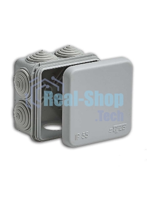 Рувинил 67030 Тусо. Коробка расп. для о/п, 70х70х40 мм, 7вводов, IP55 (св.-серая)