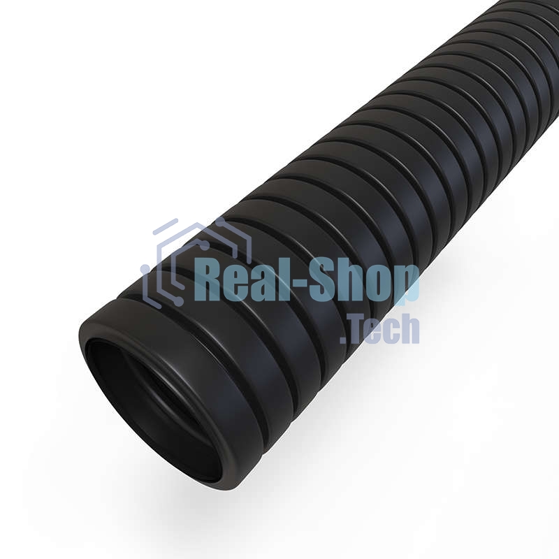 Труба гофрированная Rexant ПНД d16мм с протяжкой черный (уп. 100 м)