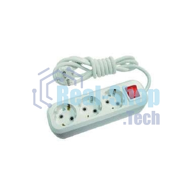 Удлинитель 3х2 м с заземл. с выкл. 16А IP20 Makel MGP212