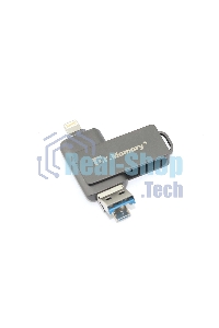 Флешка USB Dr. Memory 051, 64Gb, USB 3.0/USB Type-C, R/W 120/70, серый