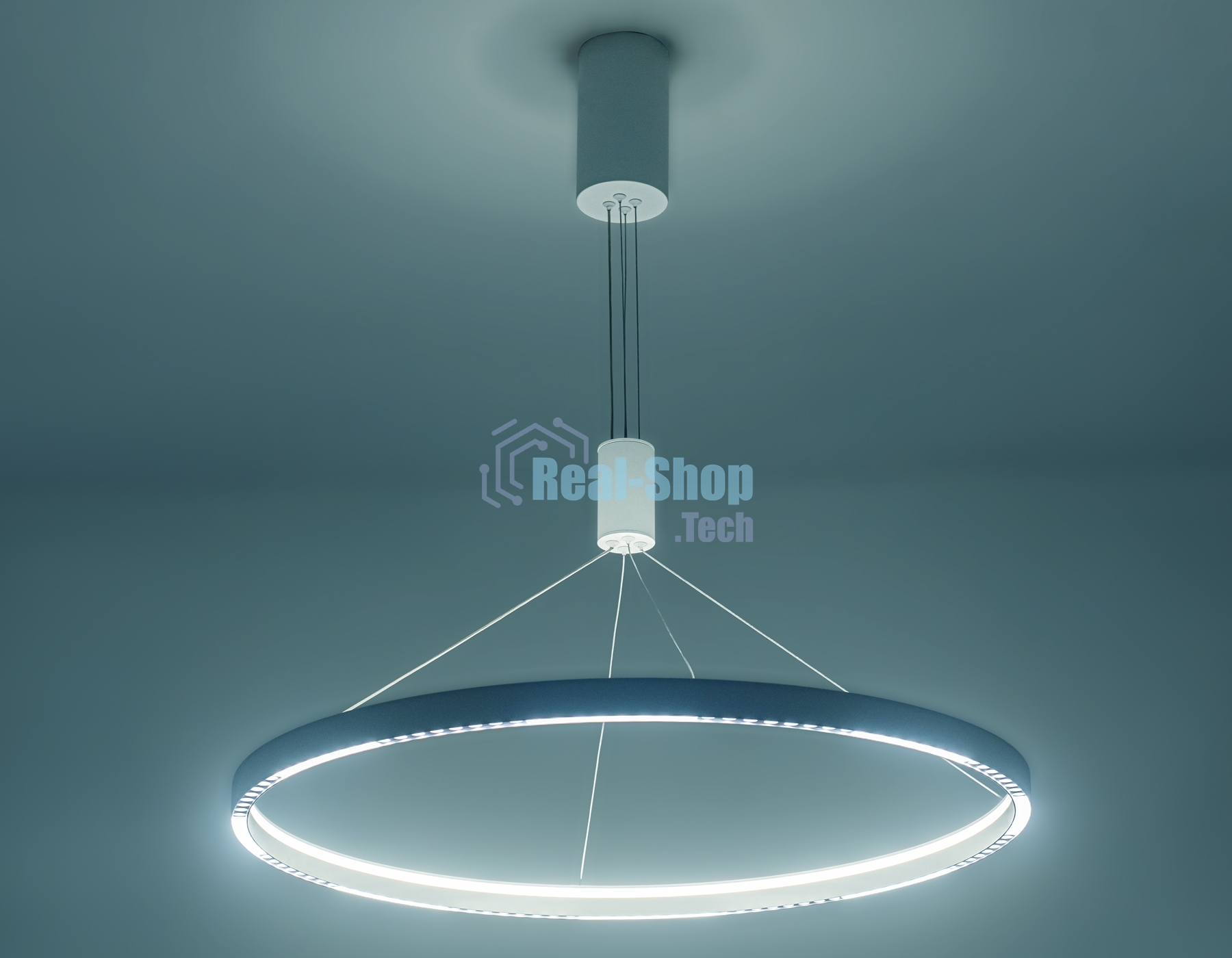 Подвесной светодиодный светильник Ambrella light FL5855 WH белый 40W 3000K/4200K/6400K D800*860 (без ПДУ)
