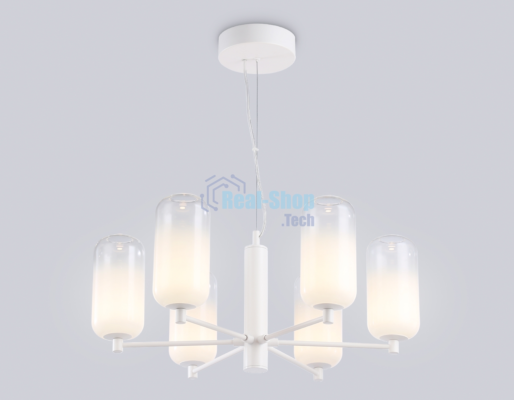 Подвесной светодиодный светильник Ambrella light LH11107/6 WH/FR белый/белый матовый 24W 3000K D630*280