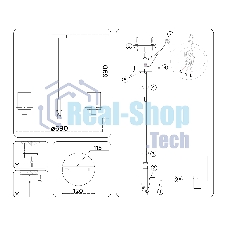 Люстра Ambrella light LH57041/6 BK/DBS/SM черный/темная латунь/дымчатый E14/6 max 40W D690*690