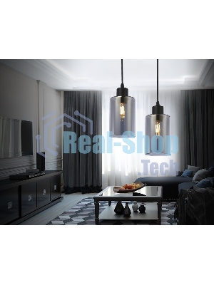 Светильник Ambrella light TR3695 BK/SM черный/дымчатый E27 max 40W D100*1000