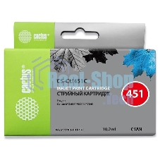 Картридж струйный Cactus CS-CLI451C голубой (10,2 мл) для Canon MG 6340/5440/IP7240
