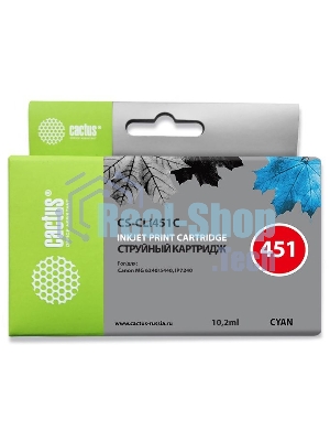 Картридж струйный Cactus CS-CLI451C голубой (10,2 мл) для Canon MG 6340/5440/IP7240