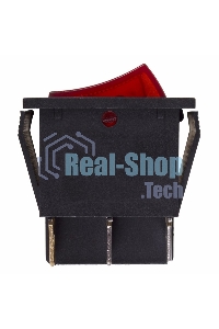 Выключатель клавишный Rexant 250V 15А (6с) ON-OFF красный с подсветкой двойной