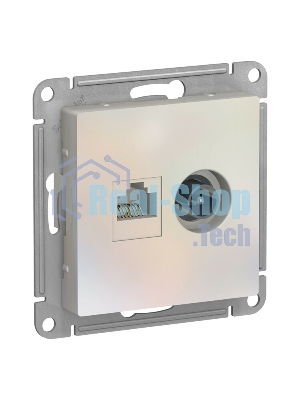 Розетка телевизионная +комп двойная RJ45+TV, кат.5E, механизм ATN000489 Schneider Electric Жемчуг