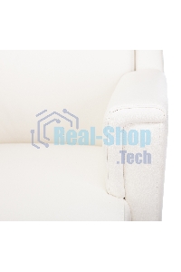 Кресло руководителя Бюрократ DUKE белый, кожа, крестовина металл/дерево