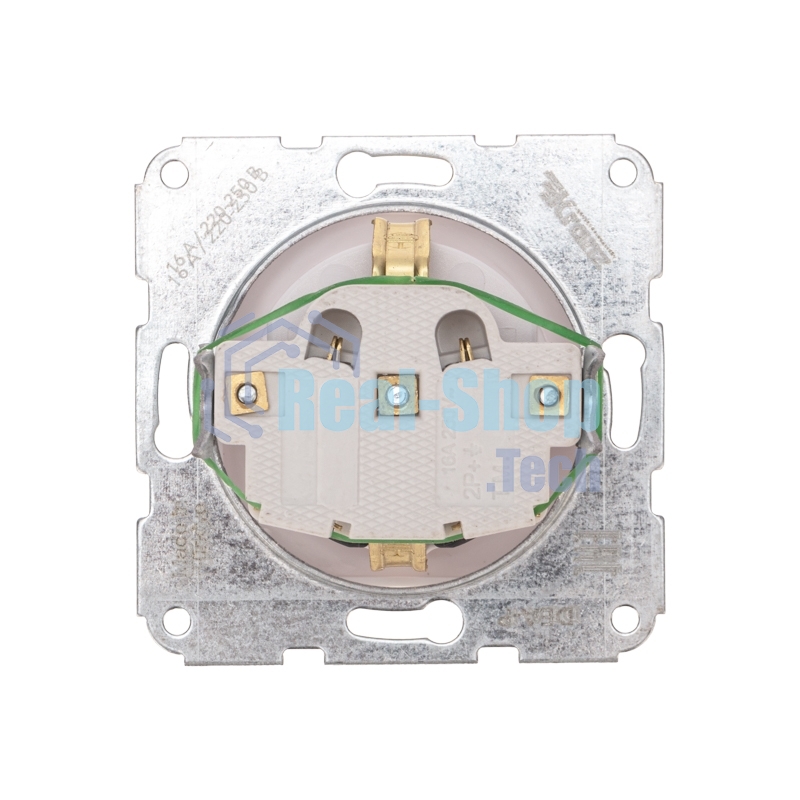 Розетка Kranz 1-ая DEA с/з з/ш с/у 16А мех. белый (1/10/120)