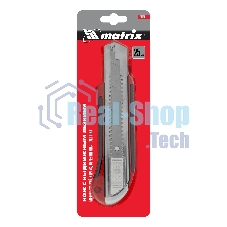 Нож Matrix, 25 мм, выдвижное лезвие, усиленная метал. направляющая, метал. обрезин. ручка