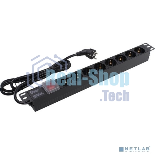 Блок розеток горизонтальный ExeGate ServerPro PDU-19H803 Al-8S-EU2-SW, 19