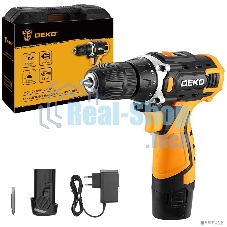 Дрель-шуруповерт аккумуляторная Deko DKCD12V, 12В, 2АКБ, Кейс