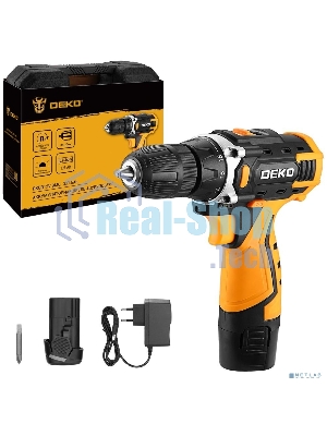 Дрель-шуруповерт аккумуляторная Deko DKCD12V, 12В, 2АКБ, Кейс