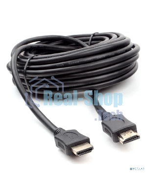 Кабель HDMI Cablexpert CC-HDMI4L-10M, 10м, v2.0, 19M/19M, серия Light, черный, позол.разъемы, экран, пакет
