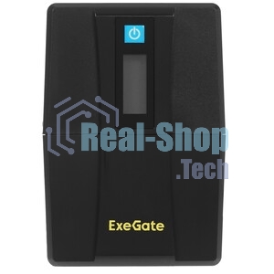 Источник бесперебойного питания ExeGate Smart LB-650.LCD.AVR.2SH.USB (650VA/390W, LCD, AVR, 2*Schuko, USB, батарея 12V 7Ah, черный)