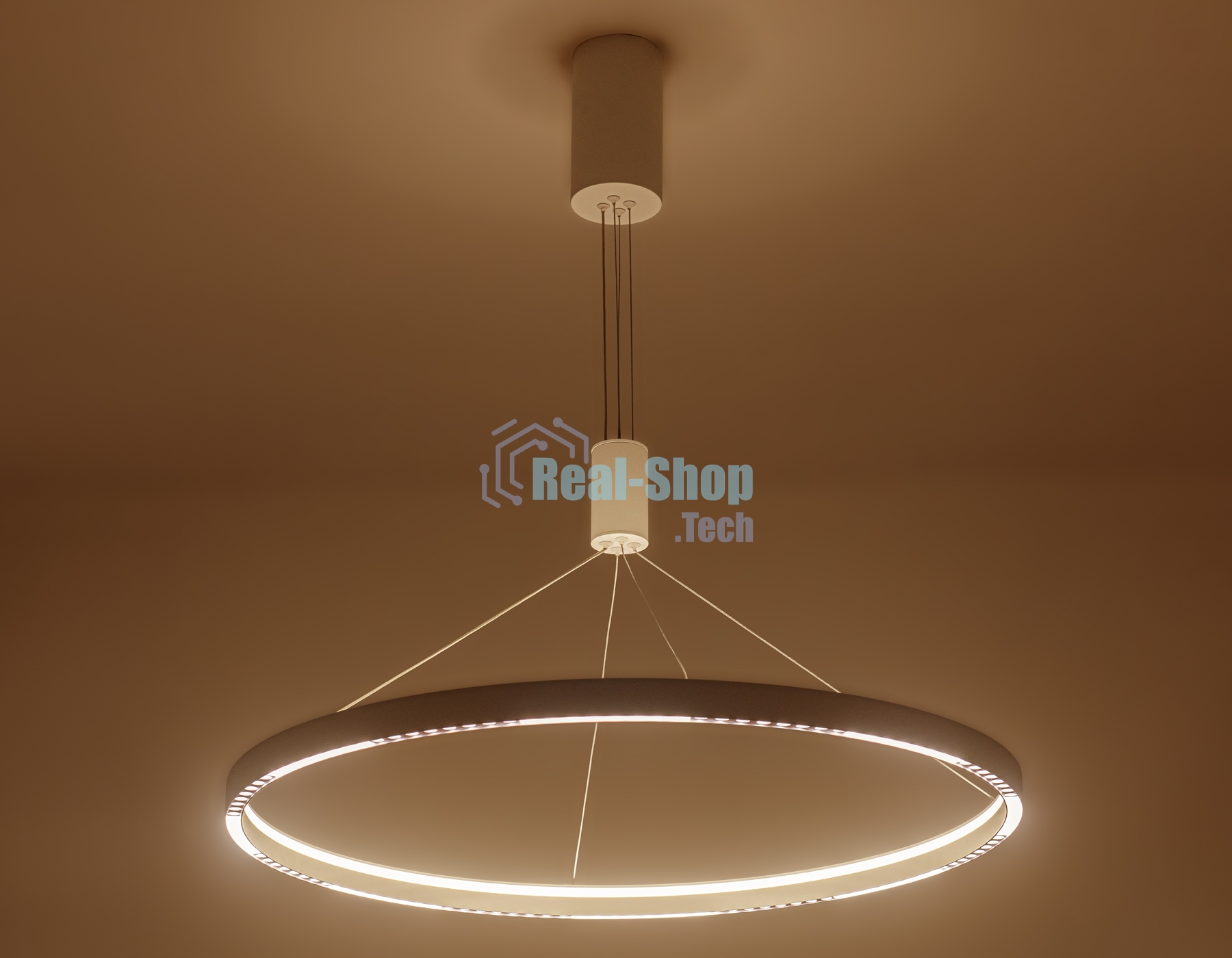 Подвесной светодиодный светильник Ambrella light FL5855 WH белый 40W 3000K/4200K/6400K D800*860 (без ПДУ)