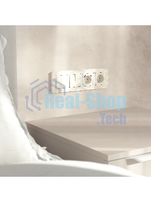 Рамка на 4 поста WERKEL Split (айвори/белый, soft-touch) W0043066