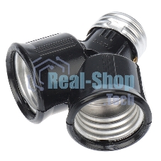 Разветвитель цокольный Rexant Е27-2хЕ27 черный