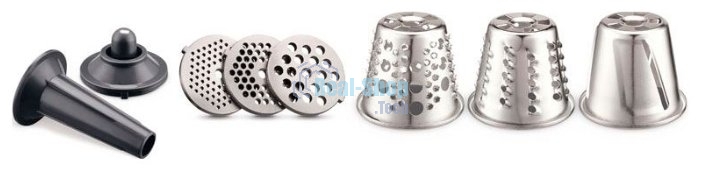 Мясорубка электрическая Moulinex ME858D32 серебристый, 2100 Вт, 5.5 кг/мин, реверс, защита от перегрузки, насадки - 8