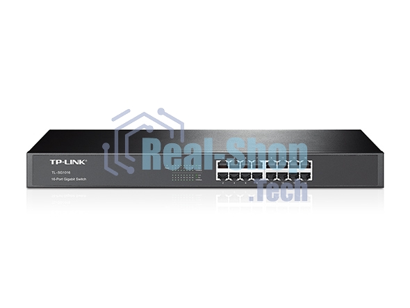 Коммутатор TP-Link SMB TL-SG1016 Коммутатор 16-port Gigabit Switch, 1U 19-inch rack-mountable steel case